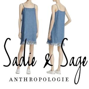 🔥SALE🔥 Sadie & Sage Womens Frayed Hem Denim Shift Dress Small